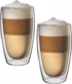 Glazen Dubbelwandig Cappuccino/Latte Machiato 350ml - Set Van 2 Stuks