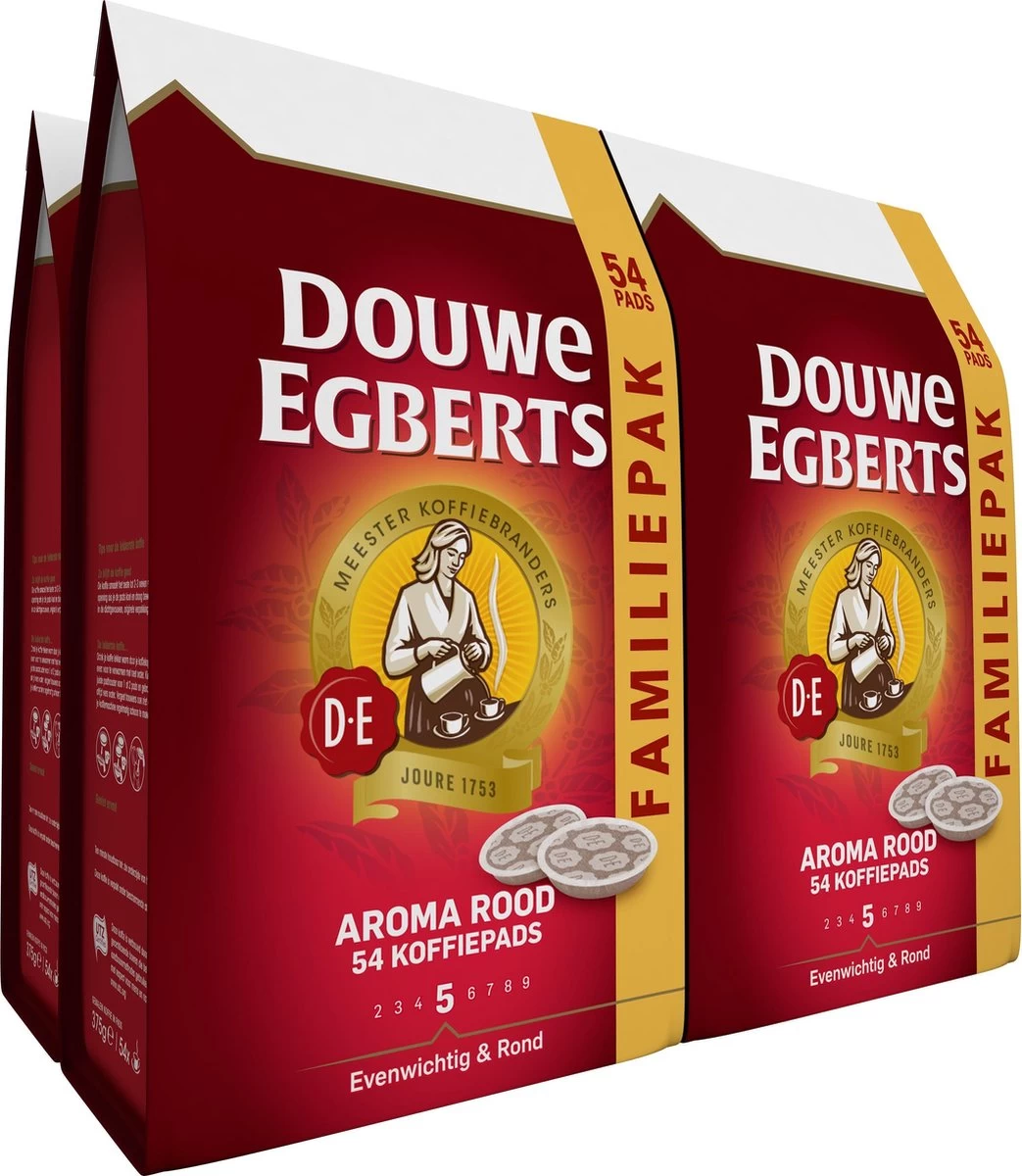 Douwe Egberts Aroma Rood Koffiepads - 4 X 54 Pads 3 Douwe Egberts Aroma Rood Koffiepads - 4 X 54 Pads
