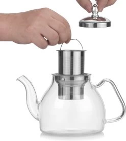 SensaHome - Infuser Theekan/Theepot - Transparant - Glas -Koffie en Thee Verkoop 1074x1200 3