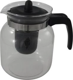 Merkloos Glazen Transparante Theepot 1.5 L Met Zwart Filter - Thee Drinken - Thee Serveren - Theepotten Met Filters -Koffie en Thee Verkoop 1096x1200 2