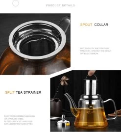 SensaHome - Infuser Theekan/Theepot - Transparant - Glas -Koffie en Thee Verkoop 1100x1200