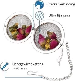 Merkloos Thee Zeef Set 3 Stuks Ø 9 / Ø 7 / Ø 5 - Thee/kruiden Kogel RVS -Thee Ei RVS - Kruiden Zeef/filter RVS -Koffie en Thee Verkoop 1111x1200 5