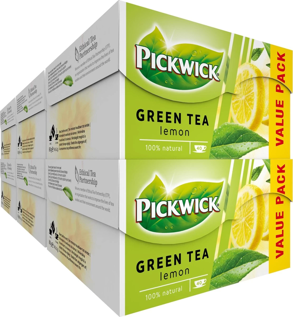 Pickwick Lemon Groene Thee Voordeelverpakking - 6 X 40 Zakjes 3 Pickwick Lemon Groene Thee Voordeelverpakking - 6 X 40 Zakjes