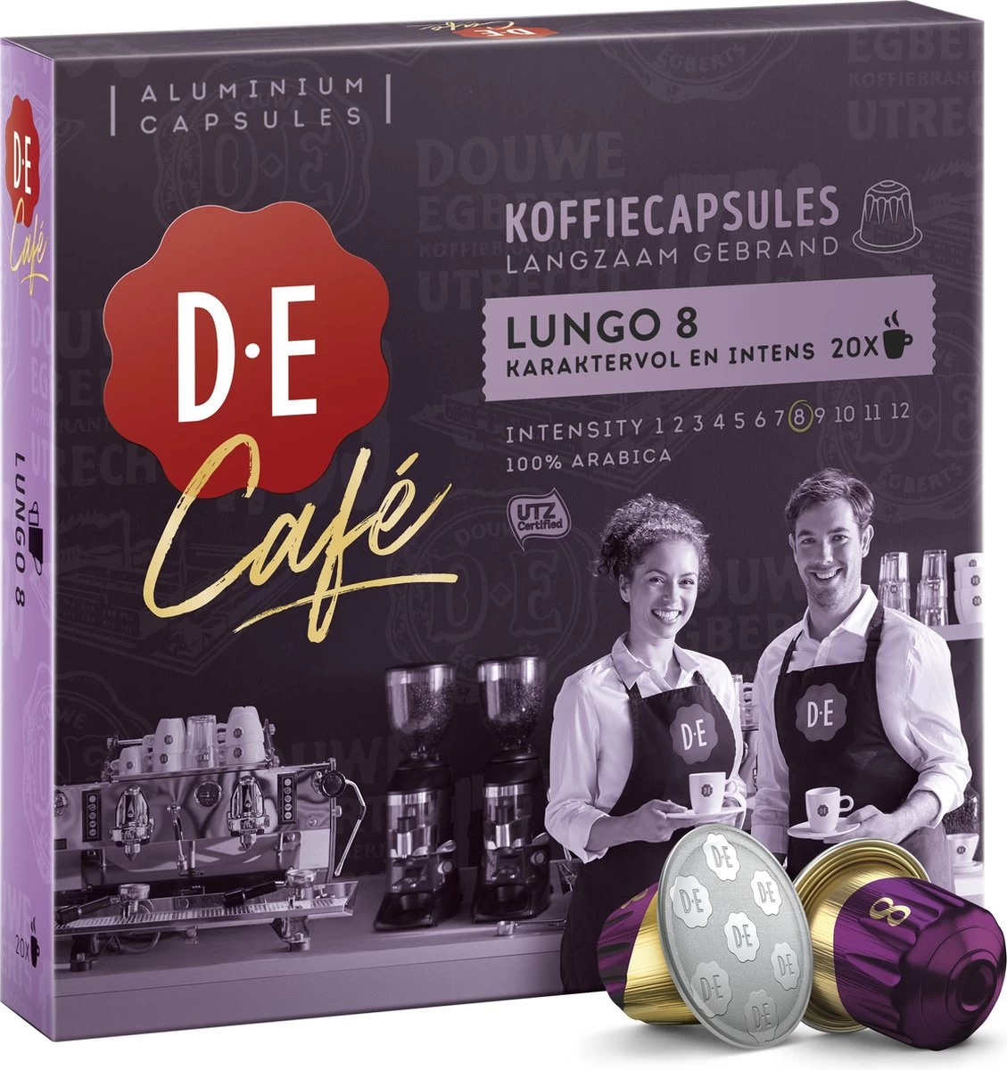Douwe Egberts D.E Café Lungo Koffiecups - Intesiteit 8/12 - 10 X 20 Capsules 4 Douwe Egberts D.E Café Lungo Koffiecups - Intesiteit 8/12 - 10 X 20 Capsules - Afbeelding 2