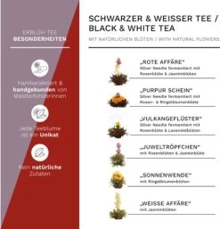 Creano Theebloemen Geschenkset Kadoverpakking Theebloemen En Glazen Theekan - Witte Theebloemen En Zwarte Theebloemen (6 Stuks) -Koffie en Thee Verkoop 1155x1200 3