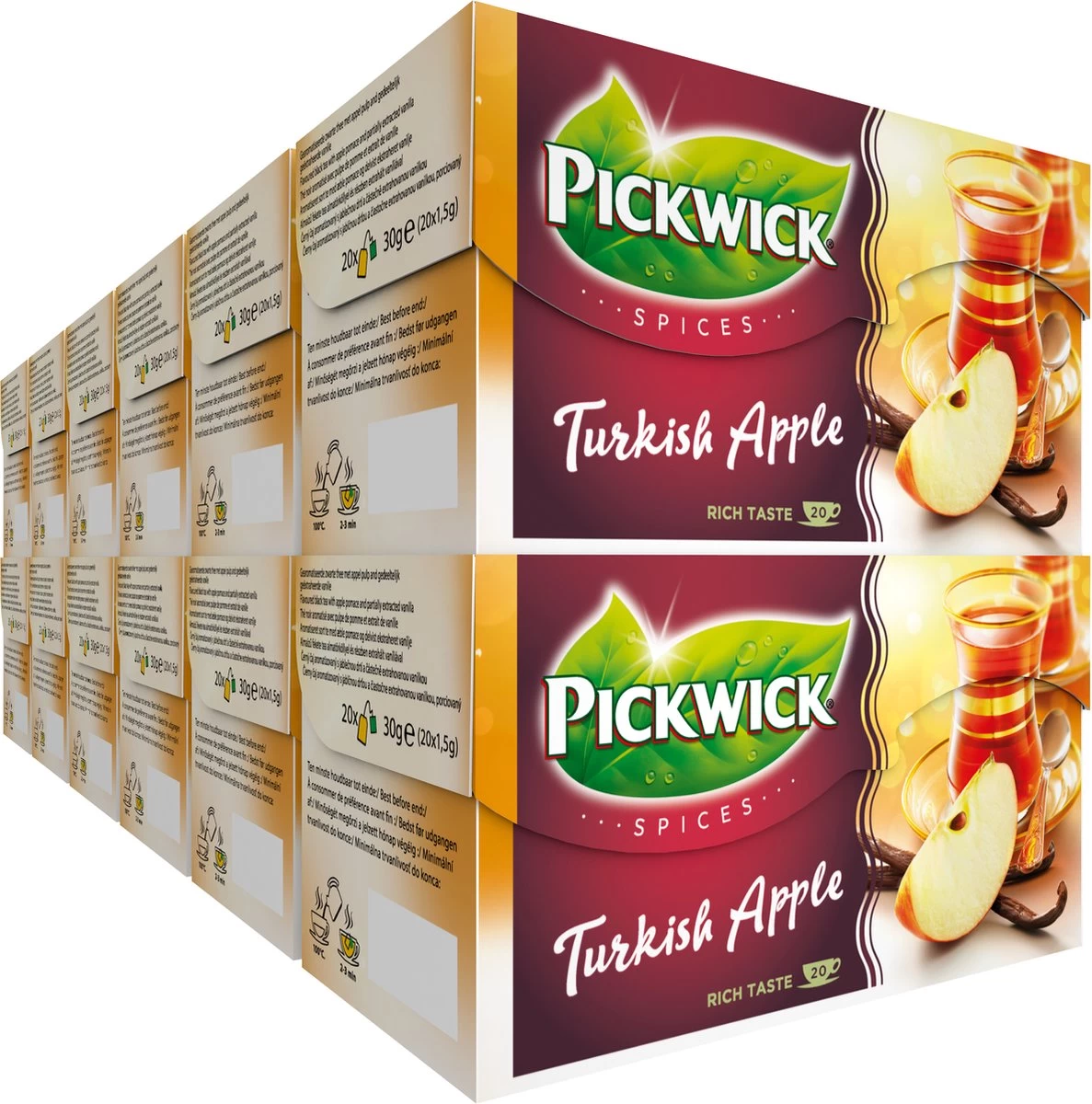 Pickwick Spices Turkish Apple Zwarte Thee - 12 X 20 Zakjes 3 Pickwick Spices Turkish Apple Zwarte Thee - 12 X 20 Zakjes