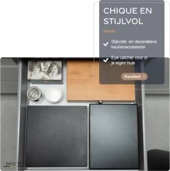 Invicto Products Theedoos 6 Vaks - Ruimte Voor 120 Theezakjes - Bamboe - Anti Slip En Anti Kras - Zwart -Koffie en Thee Verkoop 1197x1200 6