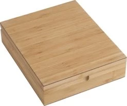 Bredemeijer - Theedoos 9-vaks Gesloten Bamboe Natural -Koffie en Thee Verkoop 1200x1007