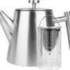 Castagnola Theepot Met Filter – Theekan – Theepot Dubbelwandig – Theepot Roestvrijstaal – Hoogwaardig RVS – 1 Liter – 5 Kopjes Thee – Zilver -Koffie en Thee Verkoop 1200x1034 1