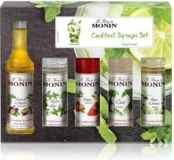 Monin Cadeau 10 Smaken Geschenkverpakking + Cocktailverpakking VOORDEEL PACK 10 Flesjes 5cl -Koffie en Thee Verkoop 1200x1110
