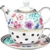 Melli Mello Luxe Theepot En Theemok 2-in-1 - Incl Schoteltje - Porselein - 600ml - High Tea Set - Tea For One - 14x15x15cm -Koffie en Thee Verkoop 1200x1117