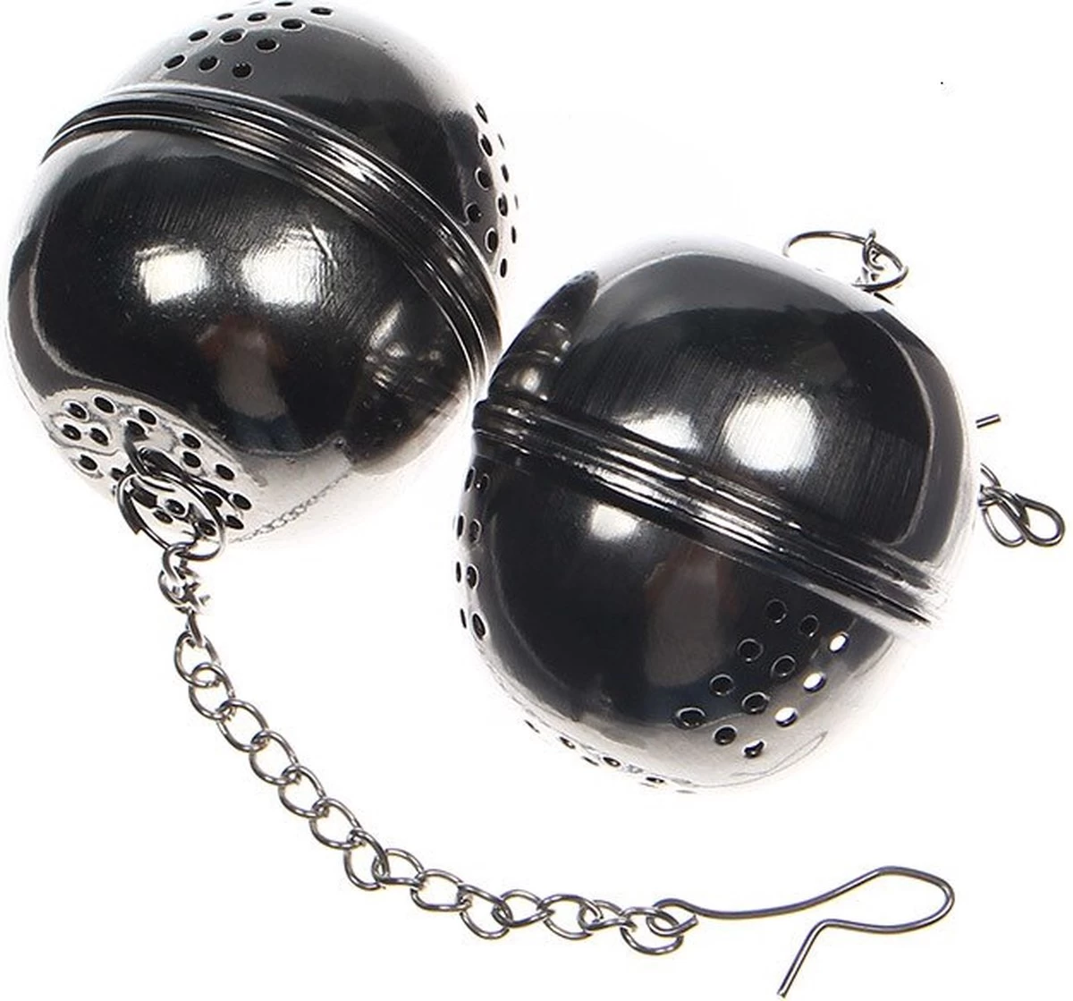 *** 2x RVS Thee Ei – Theefilter Mannetje – Losse Theezeef – Infuser - Theemannetje – 2 Stuks - Van Heble® *** 4 *** 2x RVS Thee Ei – Theefilter Mannetje – Losse Theezeef – Infuser - Theemannetje – 2 Stuks - Van Heble® *** - Afbeelding 2