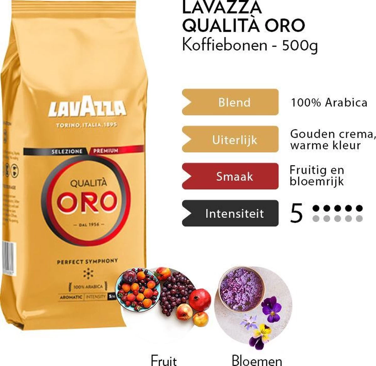 Lavazza Qualità Oro Koffiebonen 6 X 500g 5 Lavazza Qualità Oro Koffiebonen 6 X 500g - Afbeelding 3