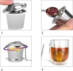 TeaLux 5-Delig RVS Theefilters Set Met Maatlepel En Lekbakjes En Knijper - Theezeef Voor Losse Thee En Kruiden - Tea InfuserStrainer Giftset - Verse Thee FilterZeef Cadeau Pakket - Kruidenbuiltje Ei Met Onderzetters - Geschenkset -Koffie en Thee Verkoop 1200x1174 3