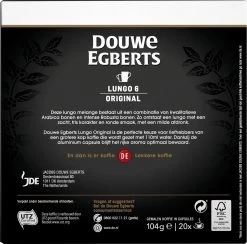 Douwe Egberts Lungo Original Koffiecups - Intensiteit 6/12 - 10 X 20 Capsules -Koffie en Thee Verkoop 1200x1184 1