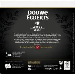 Douwe Egberts Lungo Decaf (6) - 10 X 20 Koffiecups 10 Douwe Egberts Lungo Decaf (6) - 10 X 20 Koffiecups -Koffie en Thee Verkoop 1200x1186 1