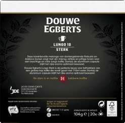 Douwe Egberts Lungo Sterk (10) - 10 X 20 Koffiecups -Koffie en Thee Verkoop 1200x1186 3