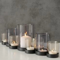 Theelichthouder Zwart Metaal / Glas. Set Van 9 -Koffie en Thee Verkoop 1200x1200 218