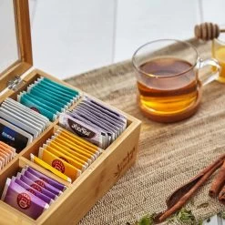 Bambuswald© Houten Theedoos Met 6 Vakken Gemaakt Van 100% Duurzame Bamboe -Koffie en Thee Verkoop 1200x1200 224