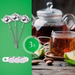 Theezeef Met Handvat Inclusief Lekplaatje - Set Van 3 Stuks - Thee Ei Voor Losse Thee - Theefilter Voor Losse Thee - Thee Infuser 17 Theezeef Met Handvat Inclusief Lekplaatje - Set Van 3 Stuks - Thee Ei Voor Losse Thee - Theefilter Voor Losse Thee - Thee Infuser -Koffie en Thee Verkoop 1200x1200 327