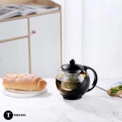 Tolussa Premium Theepot Glas Met Filter - 1.25L - Zwart - Isolerend - Lekt Niet -Koffie en Thee Verkoop 1200x1200 338