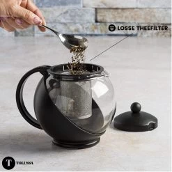 Tolussa Premium Theepot Glas Met Filter - 1.25L - Zwart - Isolerend - Lekt Niet -Koffie en Thee Verkoop 1200x1200 340