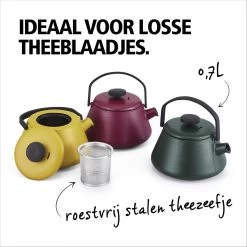 BRABANTIA T-TIME Donkergroene Theepot - Gietijzer - 0,7 L - Inclusief Zeefje -Koffie en Thee Verkoop 1200x1200 343