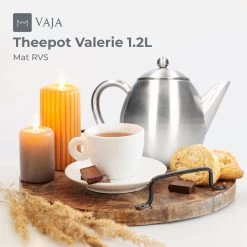 Vaja Valerie - Theepot Met Filter - Dubbelwandig - RVS - 1.2L -Koffie en Thee Verkoop 1200x1200 357