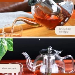 SensaHome - Infuser Theekan/Theepot - Transparant - Glas -Koffie en Thee Verkoop 1200x1200 364