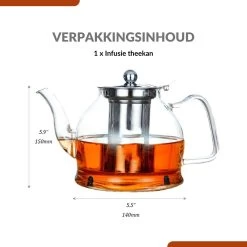 SensaHome - Infuser Theekan/Theepot - Transparant - Glas -Koffie en Thee Verkoop 1200x1200 371