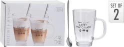 Excellent Houseware Set Van 2x Latte Macchiato Glazen Inclusief Lepels 300 Ml - Koffie Glazen - Cappuccino Glazen -Koffie en Thee Verkoop 1200x463