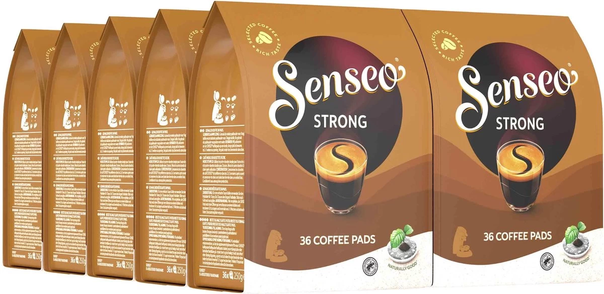 Senseo Strong Koffiepads - 7/9 Intensiteit - 10 X 36 Pads 3 Senseo Strong Koffiepads - 7/9 Intensiteit - 10 X 36 Pads