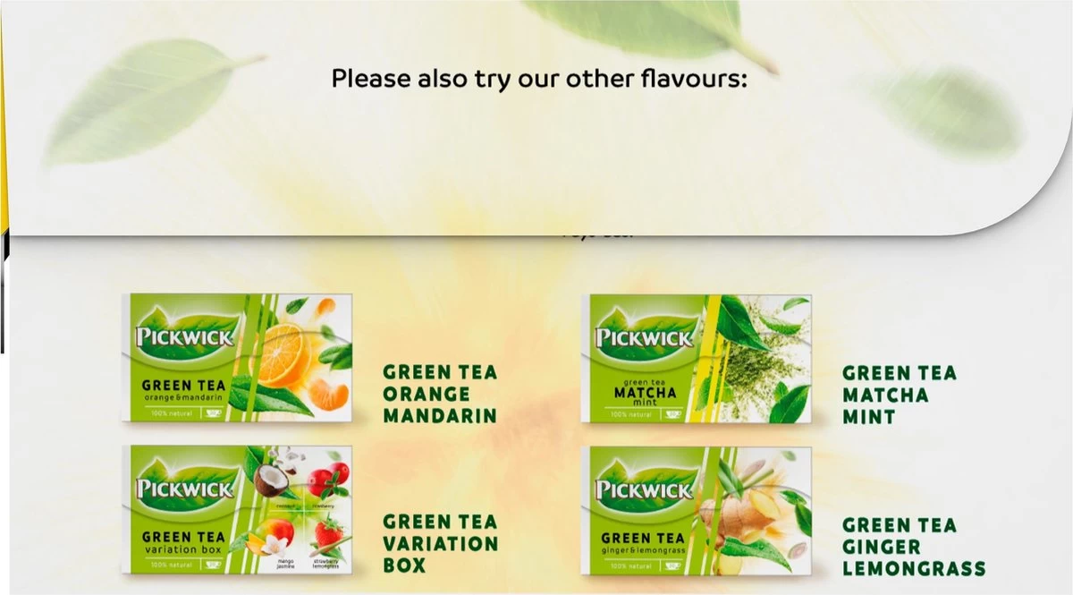 Pickwick Lemon Groene Thee Voordeelverpakking - 6 X 40 Zakjes 9 Pickwick Lemon Groene Thee Voordeelverpakking - 6 X 40 Zakjes - Afbeelding 7