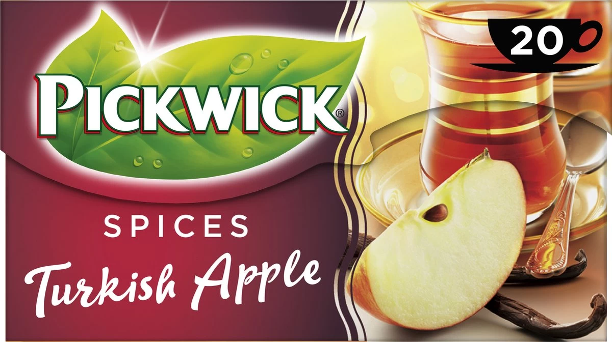 Pickwick Spices Turkish Apple Zwarte Thee - 12 X 20 Zakjes 7 Pickwick Spices Turkish Apple Zwarte Thee - 12 X 20 Zakjes - Afbeelding 5