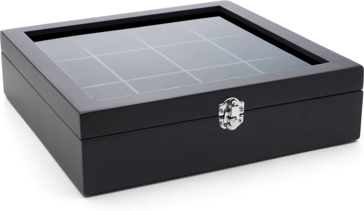 Bredemeijer - Theedoos 12-vaks Venster Bamboe Zwart 5 Bredemeijer - Theedoos 12-vaks Venster Bamboe Zwart - Afbeelding 3