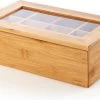 Lumaland Cuisine - Theedoos Van Bamboe - Theebox Met 8 Vakken - Duurzam Decoratief Materiaal - Ca. 28 X 16 X 9 Cm -Koffie en Thee Verkoop 1200x742