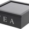 Merkloos Zwarte Houten Theedoos 9-vaks 23 Cm - Theedozen/theekisten Van Hout 23 Cm -Koffie en Thee Verkoop 1200x743