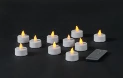 LED Theelichtjes/waxinelichtjes/kaarsjes Geel Vlameffect Met Afstandsbediening 10 Stuks - Kunststof Waxinelichtjes -Koffie en Thee Verkoop 1200x763