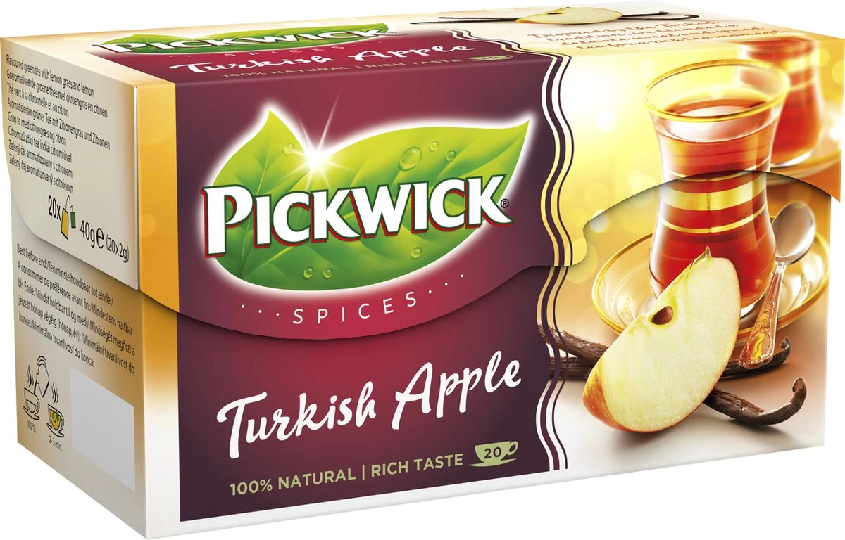 Pickwick Spices Turkish Apple Zwarte Thee - 12 X 20 Zakjes 6 Pickwick Spices Turkish Apple Zwarte Thee - 12 X 20 Zakjes - Afbeelding 4
