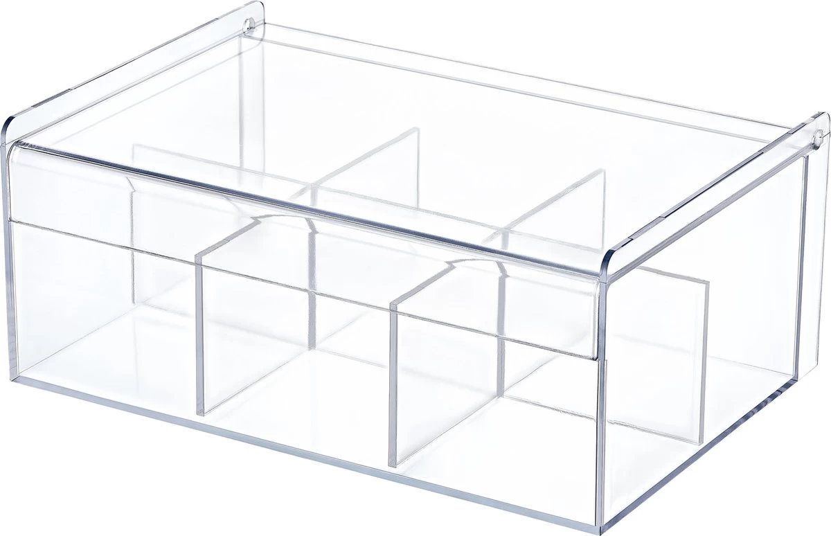 Box Up Theedoos - 6 Vakken - Ruimte Voor 60 Theezakjes - BPA Vrij - Transparant 4 Box Up Theedoos - 6 Vakken - Ruimte Voor 60 Theezakjes - BPA Vrij - Transparant - Afbeelding 2