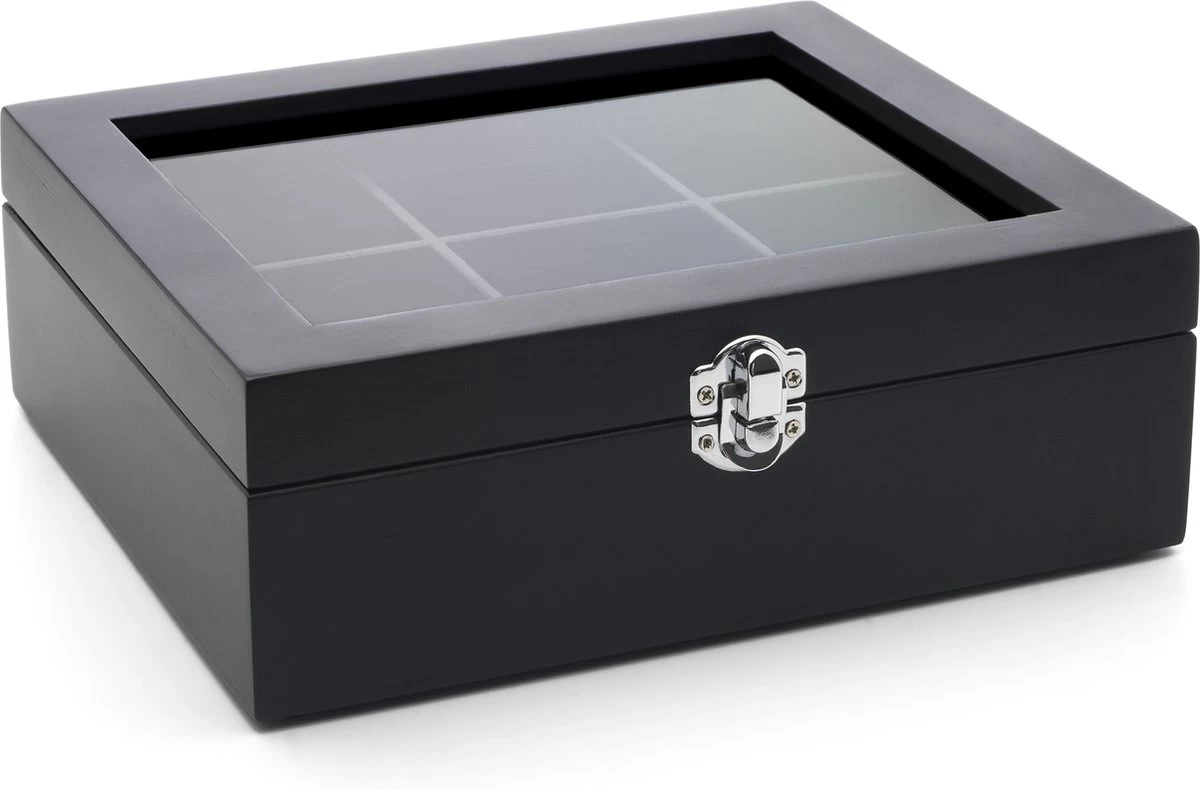 Bredemeijer - Theedoos 6-vaks Venster Bamboe Zwart 5 Bredemeijer - Theedoos 6-vaks Venster Bamboe Zwart - Afbeelding 3