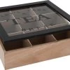 Merkloos Theekist - Bruin - Hout 9-Vaks - Glazen Deksel - Theedoos - Tea Break 2 Merkloos Theekist - Bruin - Hout 9-Vaks - Glazen Deksel - Theedoos - Tea Break -Koffie en Thee Verkoop 1200x850