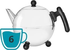 Bredemeijer - Theepot Bella Ronde 1,2L Zwart Beslag - Dubbelwandig -Koffie en Thee Verkoop 1200x855 2