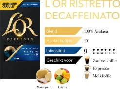 L'OR Espresso Ristretto Decaffeinato - Intensiteit 9/12 - 10 X 10 Capsules -Koffie en Thee Verkoop 1200x889