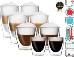 DUOS Gläser 2x (80, 200, 310, 400ml) - Feelino Dubbelwandige Glazen/thermoglazen/theeglazen/koffieglazen Met Zweefeffect Houden Dranken Langer Warm En Langer Koud 15 DUOS Gläser 2x (80, 200, 310, 400ml) - Feelino Dubbelwandige Glazen/thermoglazen/theeglazen/koffieglazen Met Zweefeffect Houden Dranken Langer Warm En Langer Koud -Koffie en Thee Verkoop 1200x935