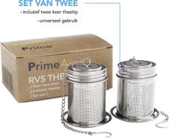 PrimeAmbition - 2 Stuks Theezeef En Theetip Voor Losse Thee - Extra Fijne Filter - Thee Ei Set Met Schoteltje Voor Theezakjes -Koffie en Thee Verkoop 1200x980
