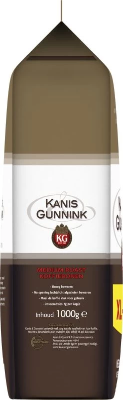 Kanis & Gunnink Medium Roast Koffiebonen - 4 X 1000 Gram - Voordeelverpakking -Koffie en Thee Verkoop 369x1200