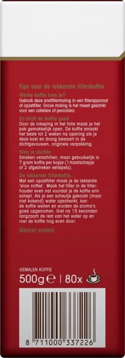Douwe Egberts Aroma Rood Donker Filterkoffie - 6 X 500 Gram -Koffie en Thee Verkoop 421x1200 5