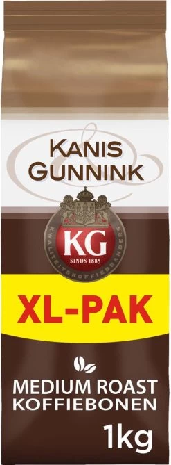Kanis & Gunnink Medium Roast Koffiebonen - 4 X 1000 Gram - Voordeelverpakking -Koffie en Thee Verkoop 443x1200