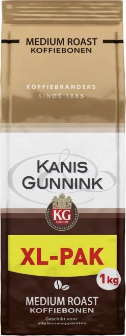 Kanis & Gunnink Medium Roast Koffiebonen - 4 X 1000 Gram - Voordeelverpakking -Koffie en Thee Verkoop 451x1200